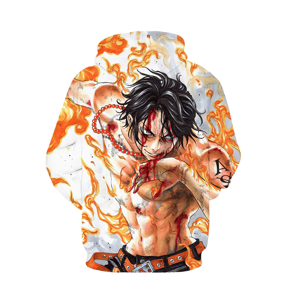 One Piece Hoodies - One Piece Anime Fire Fist Ace Series Super Cool Hoodie  - Anime Hoodie Shop