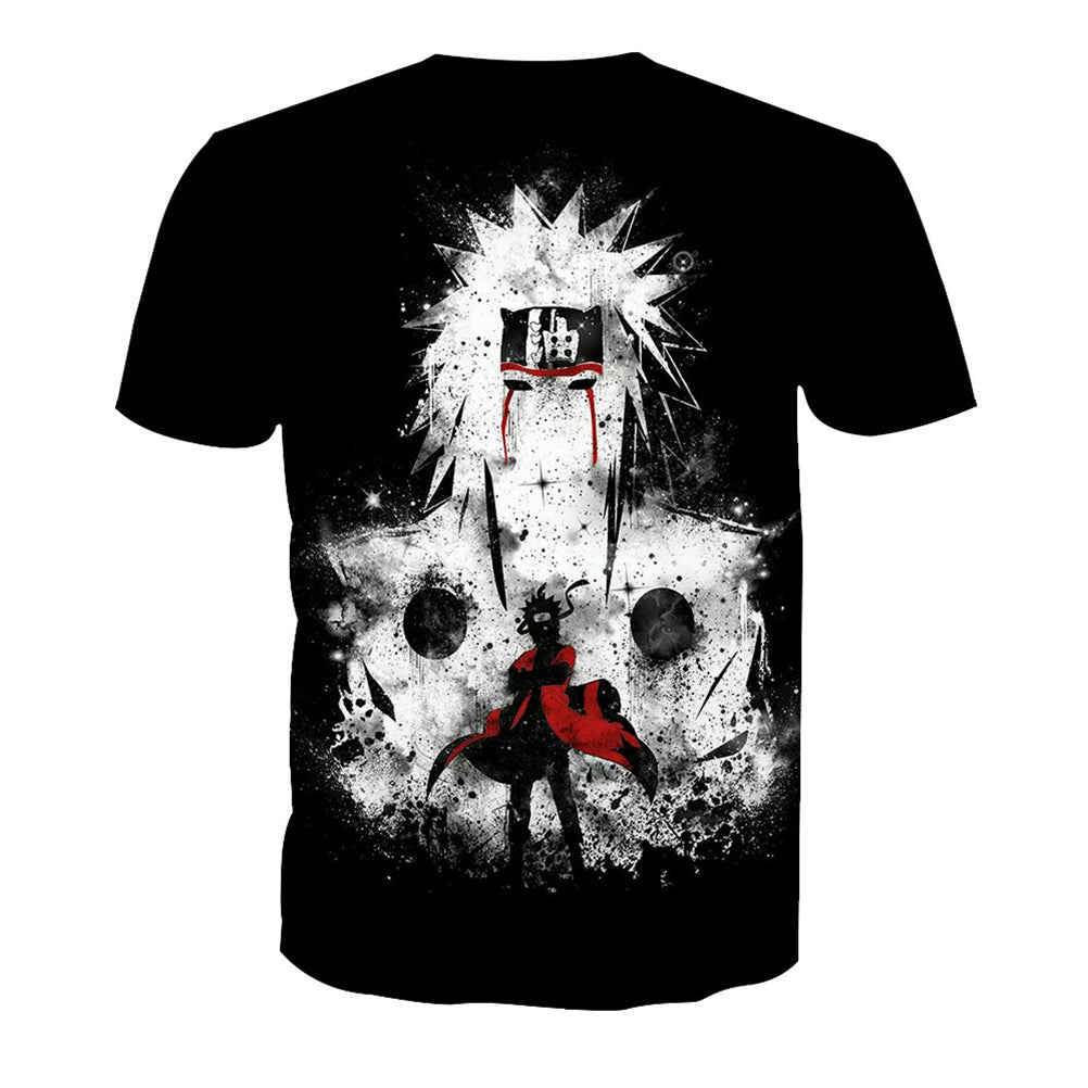 Stylish Men Black Naruto Anime Printed T-Shirt