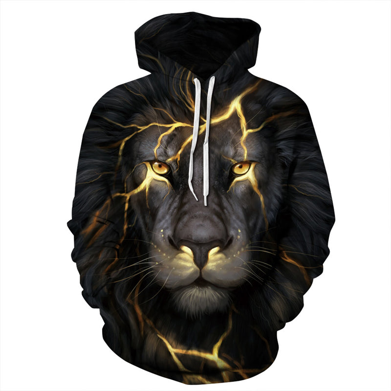 Lion print cheap hoodie