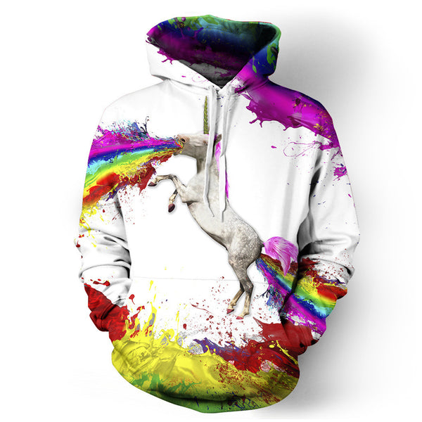 3D Print Hoodie - Spray Paint Horse Pattern Pullover Hoodie  CSS034 - cosplaysos