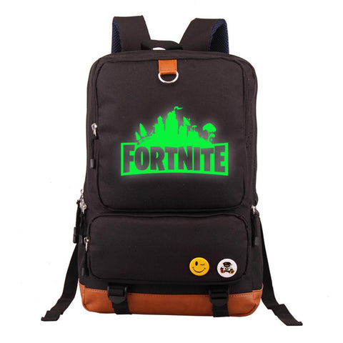 Game Fortnite 17" Canvas Student Backpack - Green Luminous CSSO099 - cosplaysos